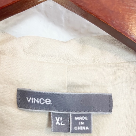 Vince draped leather jacket in stone XL - Picture 6 of 8